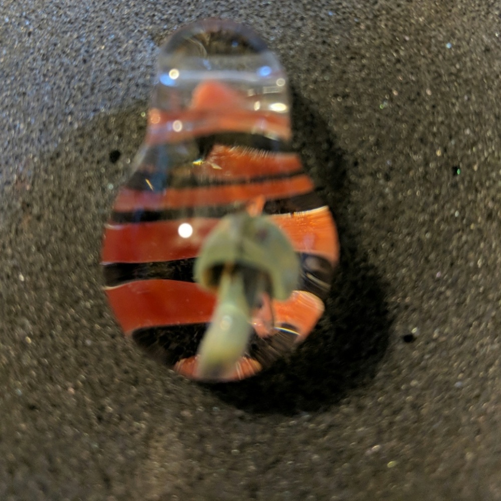 Hand blown mushroom glass pendant
